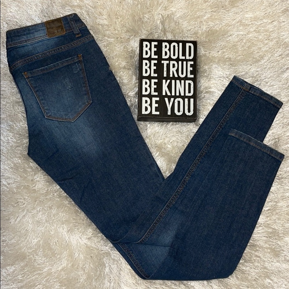 NWOT Life In Progress Skinny Dark Blue Denim Jeans Size 25